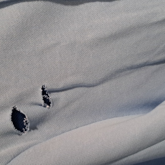 New sky blue distressed zip-up hoodie - Picture 10 of 11